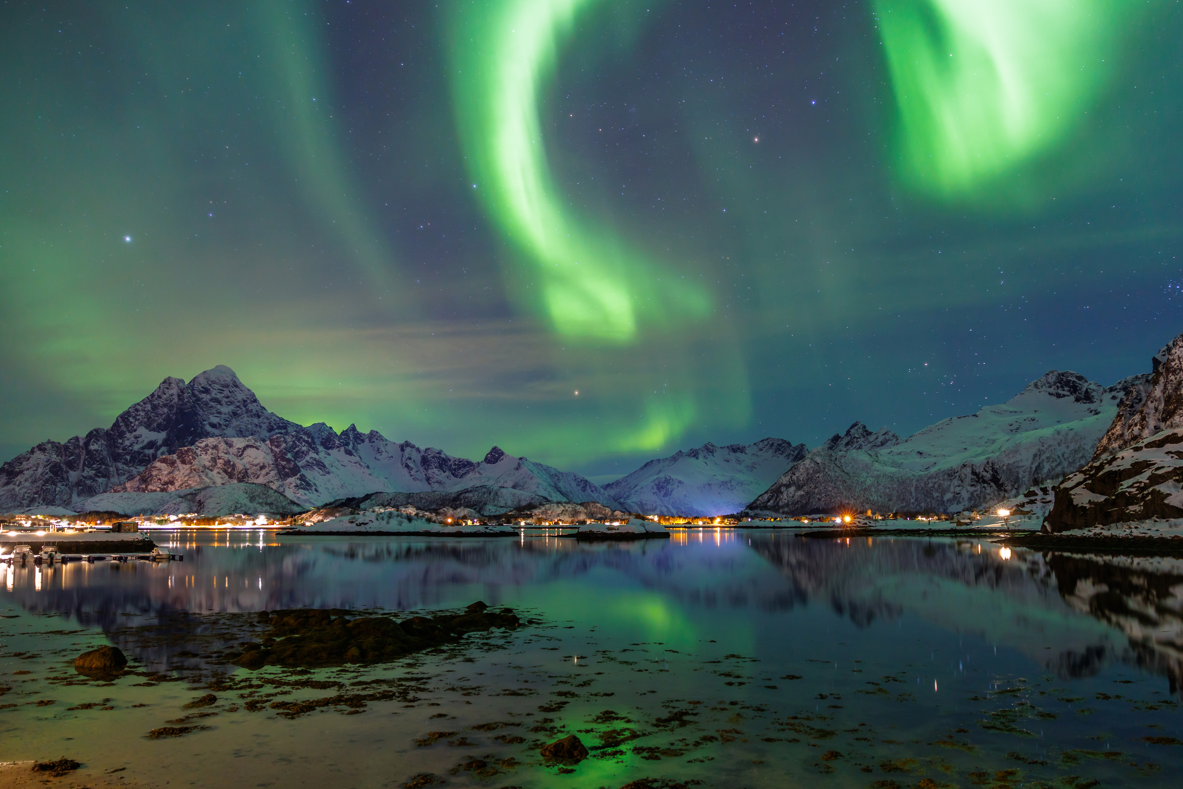 Northern Lights over the Fjord